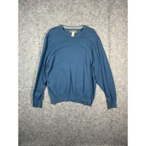 Duluth Trading Co Mens Blue Long Sleeve Crew Neck Sweater 2XL Cotton Blend